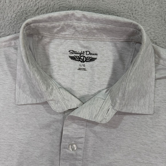 Straight Down Mens Large Polo Shirt Dallas Athletic Club Gray Heather Golf Sport - Picture 2 of 8